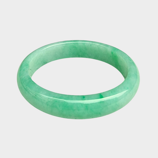 Apple Green Jadeite Jade Bangle - 54mm Oval