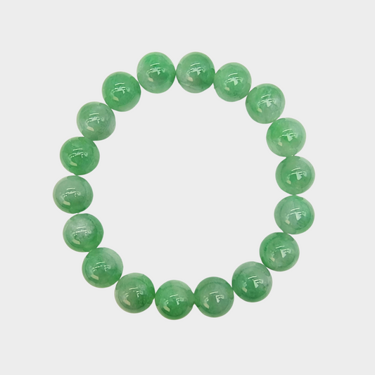 Green Jadeite Jade Beads Bracelet