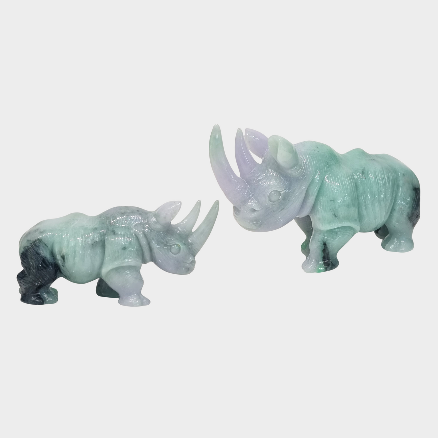 "The Mighty Rhinoceros" Jadeite Jade Display