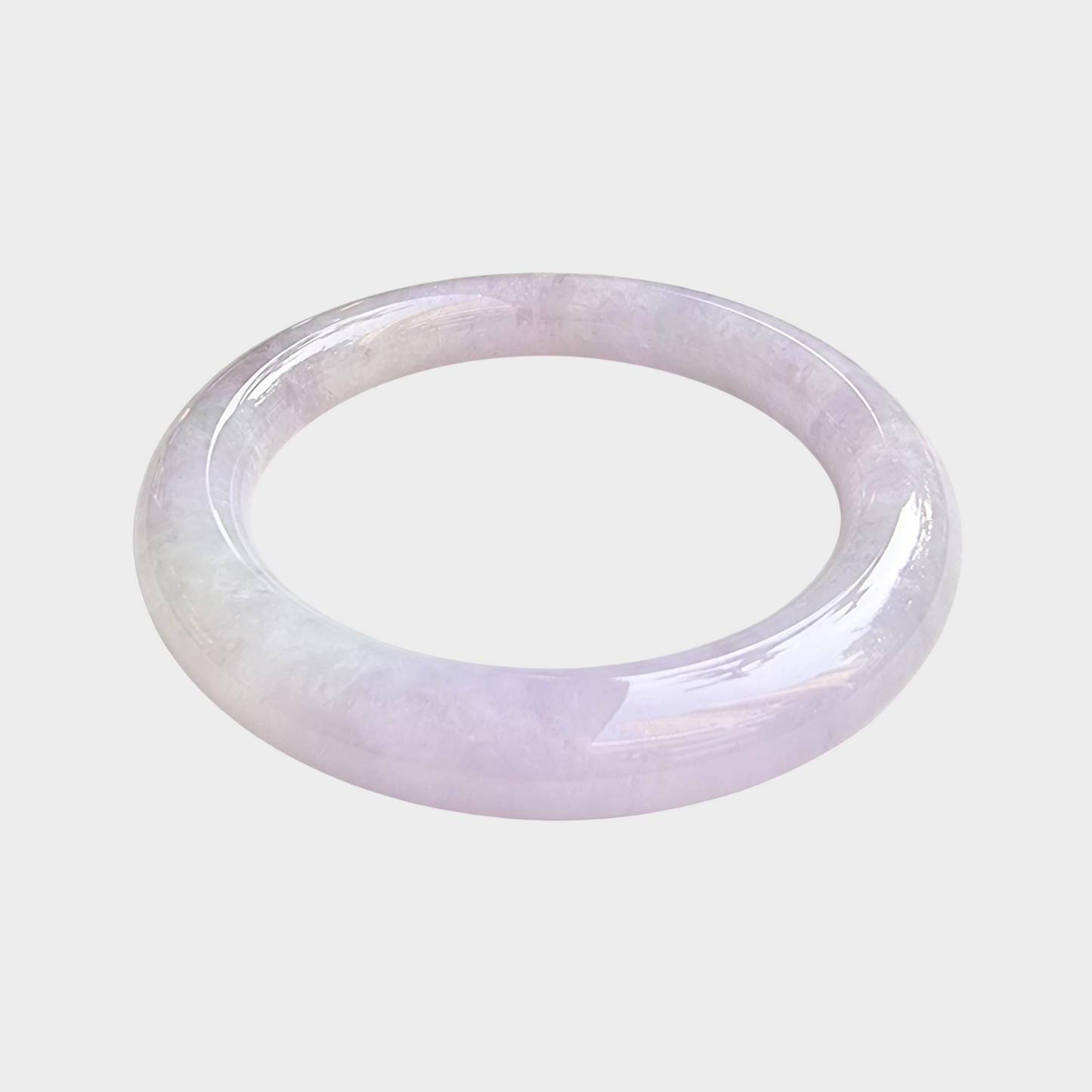 Lavender Jadeite Jade Bangle - 55mm Round