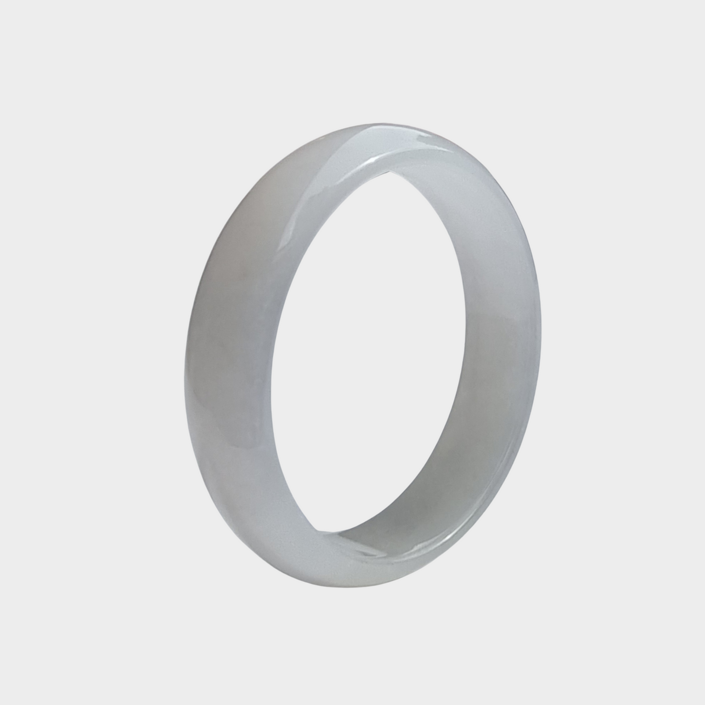 Icy Jadeite Jade Bangle -  54mm Half Round