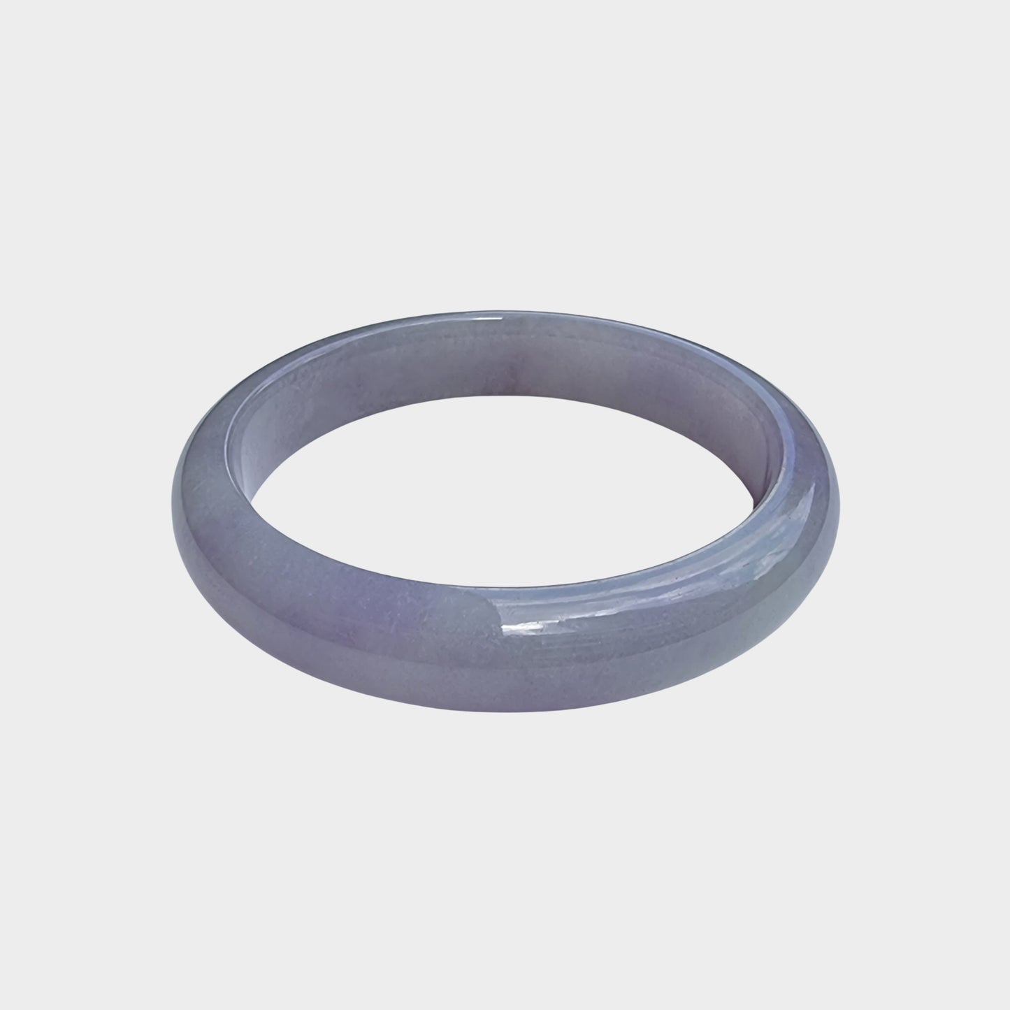 Lavender Jadeite Jade Bangle - 53mm Half Round