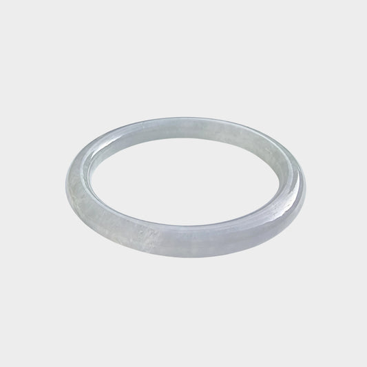 Icy Jadeite Jade Bangle - 51mm Oval