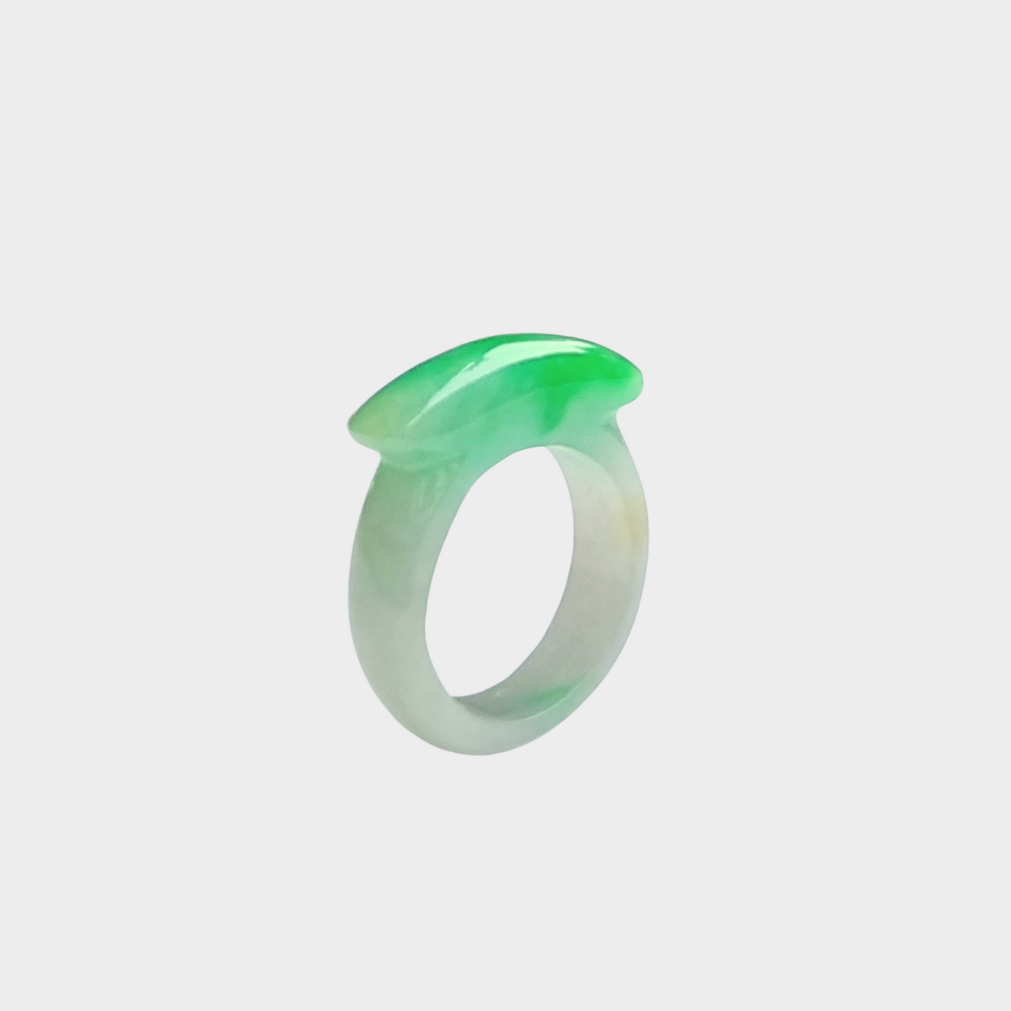 Apple Green Jadeite Jade Saddle Ring