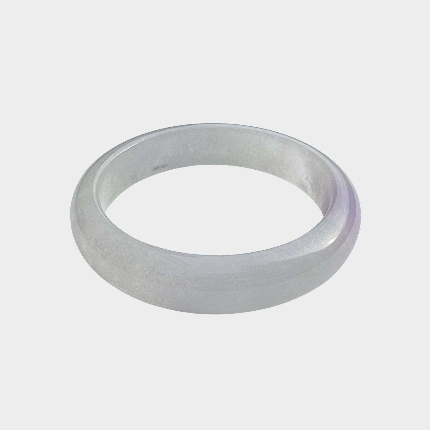 Icy with Lavender Jadeite Jade Bangle - 56mm Half Round