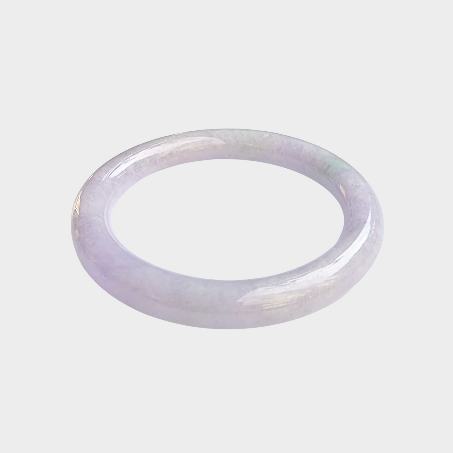 Lavender Jadeite Jade Bangle - 55mm Round