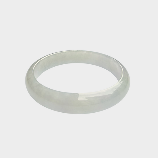 Icy Jadeite Jade Bangle - 53mm Oval