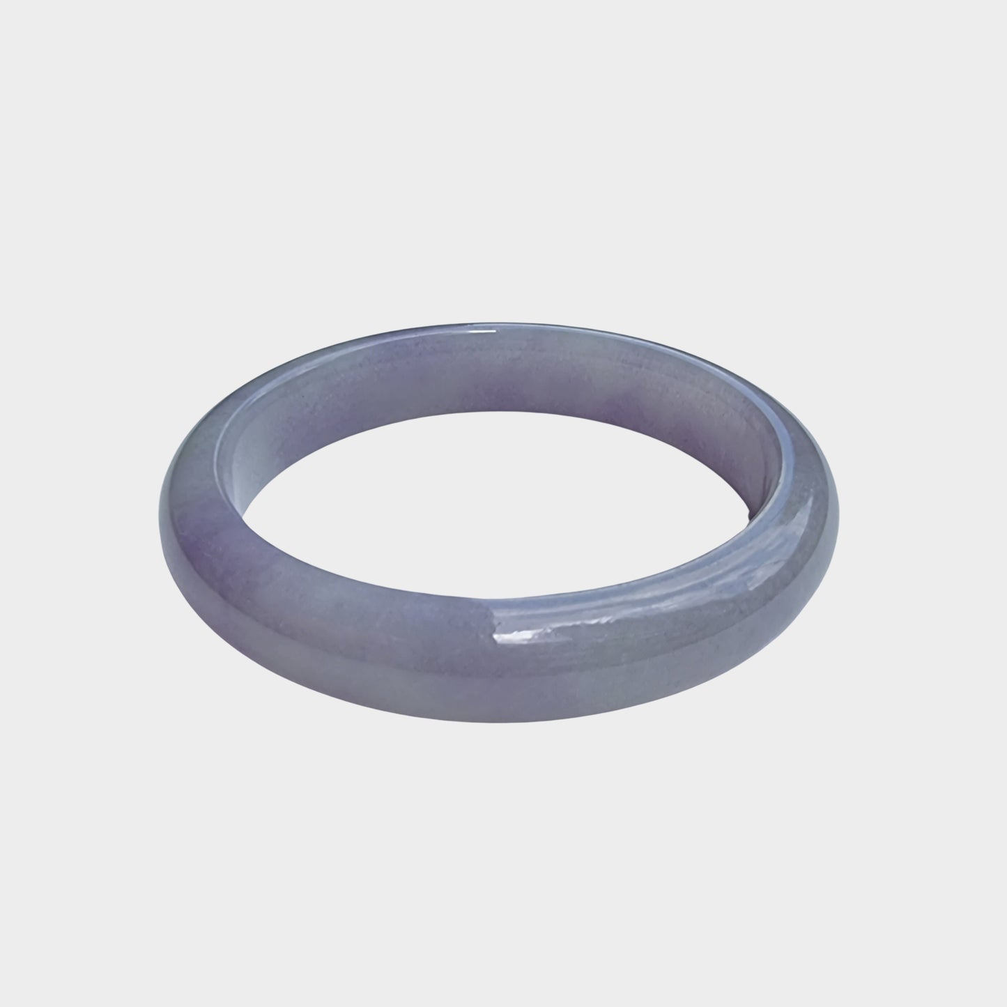 Lavender Jadeite Jade Bangle - 53mm Half Round