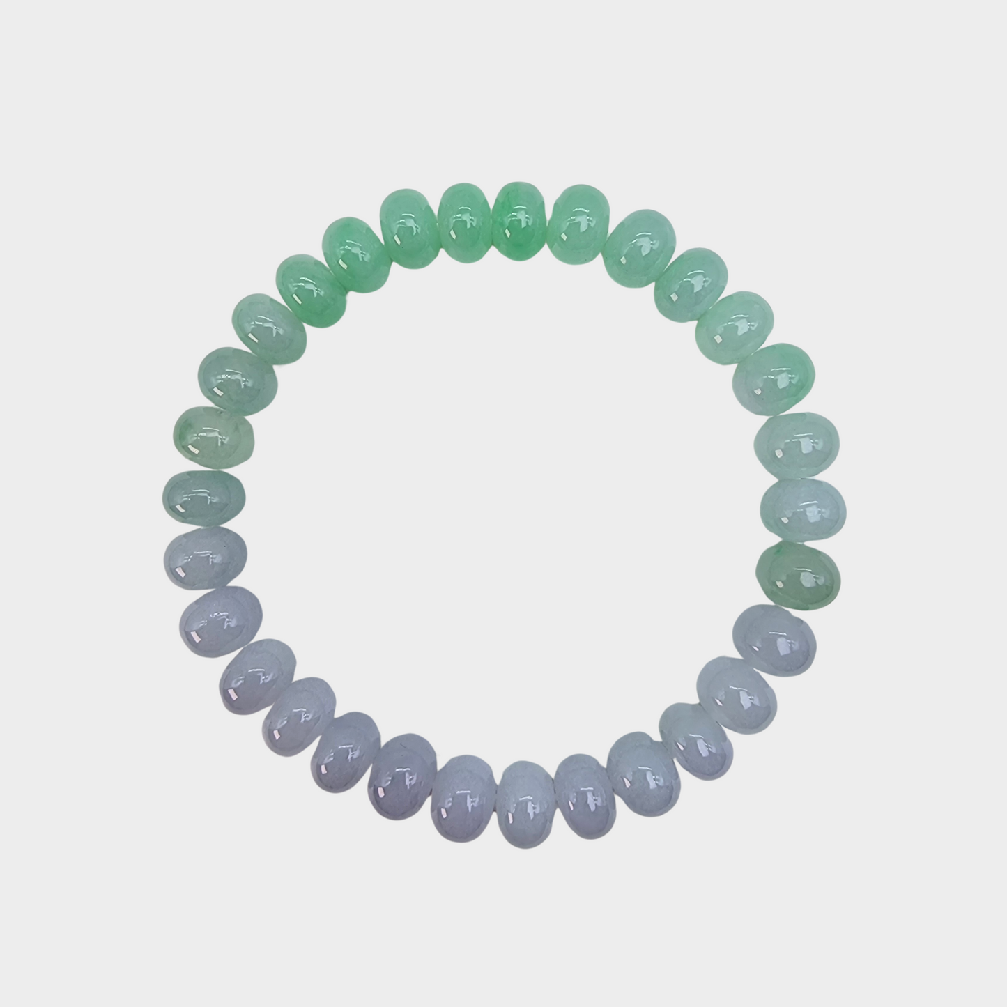 Green and Lavender Jadeite Jade Beads Bracelet