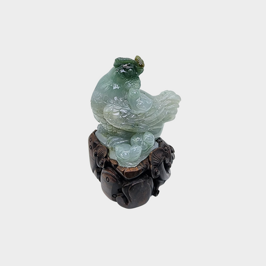 "Hen & Chicks" Jadeite Jade Display