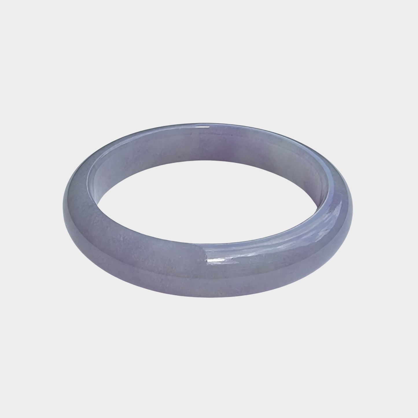 Lavender Jadeite Jade Bangle - 53mm Half Round