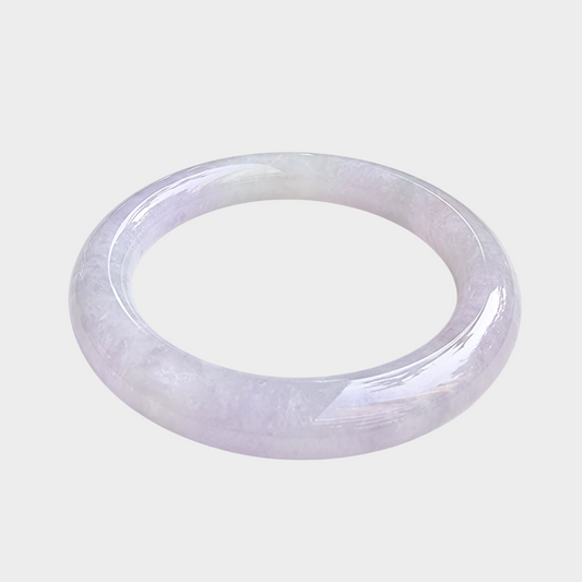 Lavender Jadeite Jade Bangle - 55mm Round