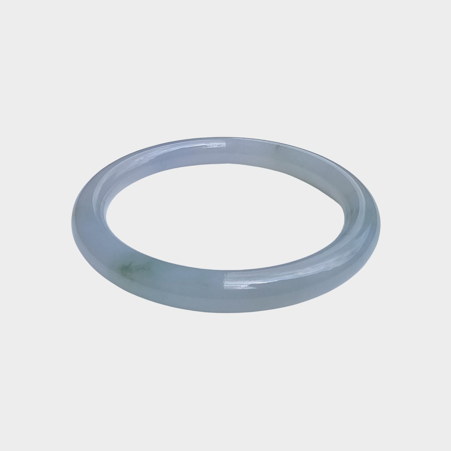 Icy Jadeite Jade Bangle - 56mm Round