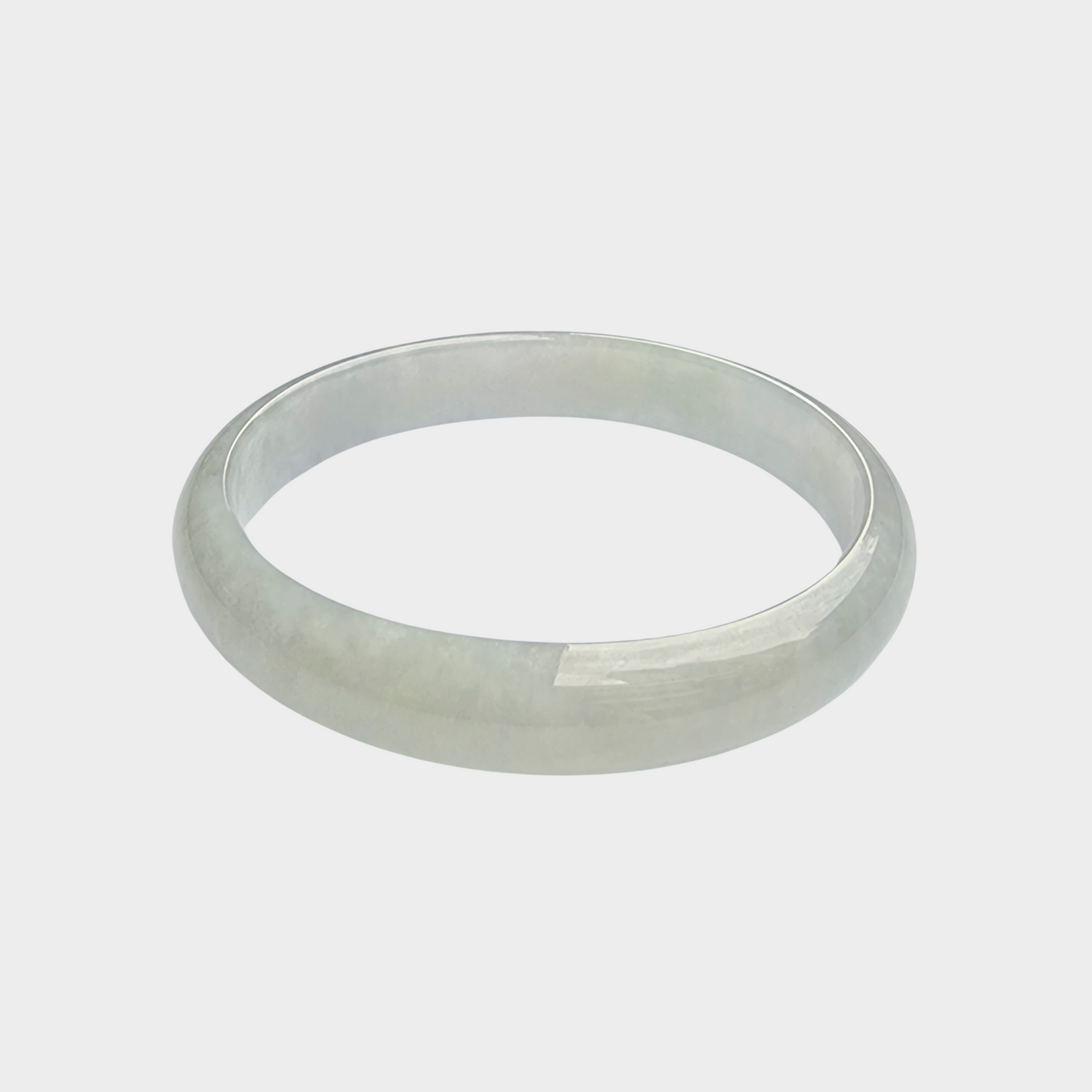 Icy Jadeite Jade Bangle - 53mm Oval