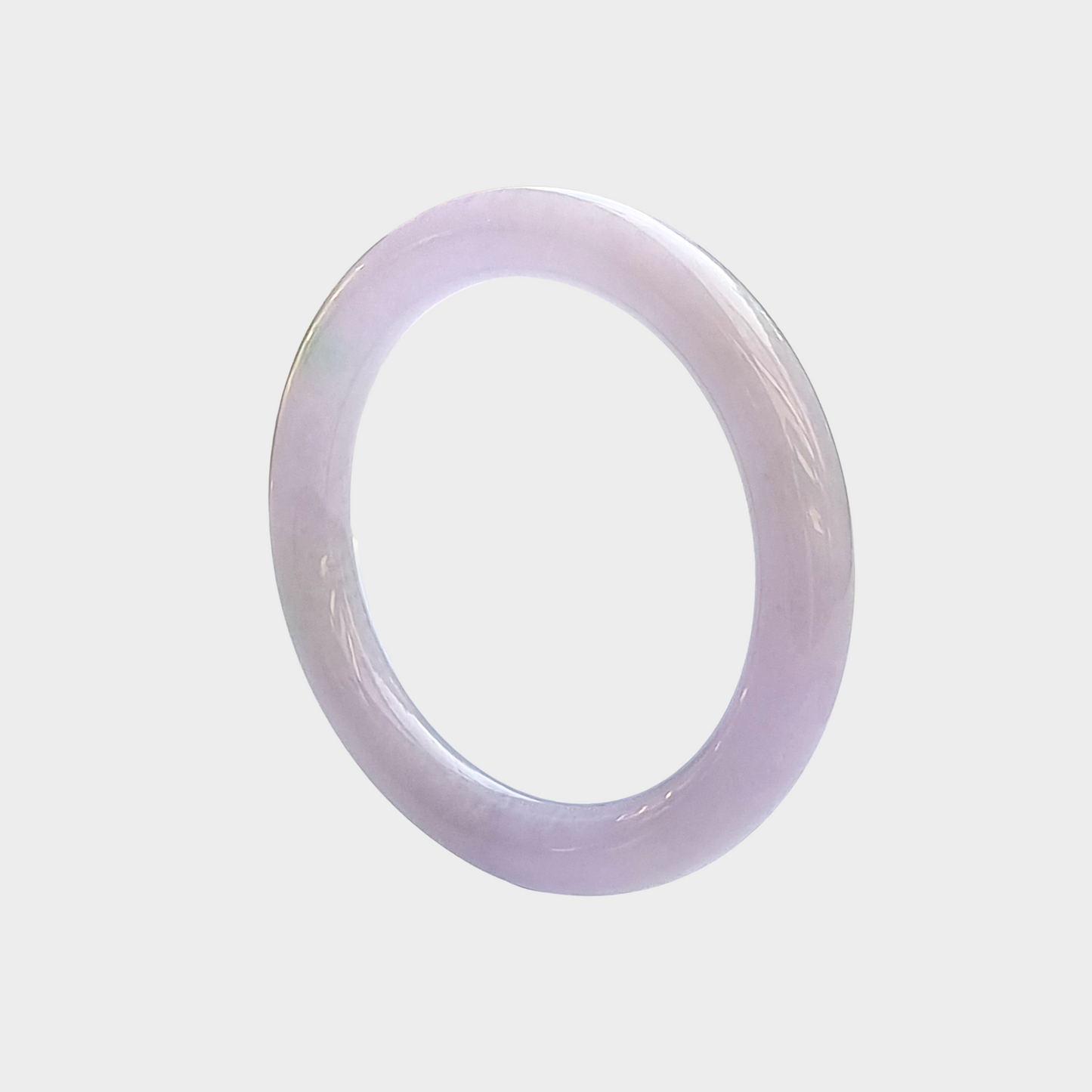 Lavender Jadeite Jade Bangle - 55mm Round