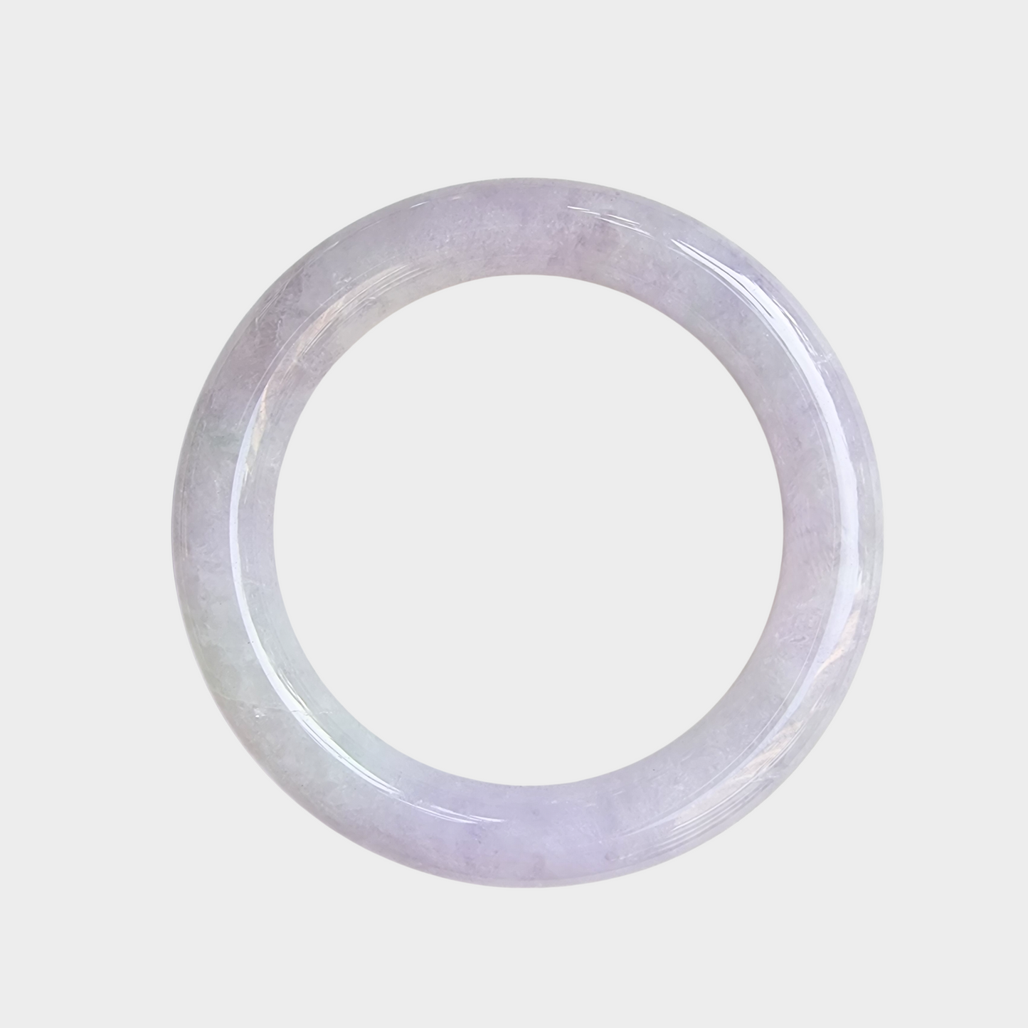 Lavender Jadeite Jade Bangle - 55mm Round