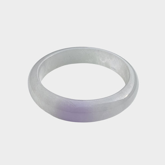 Icy with Lavender Jadeite Jade Bangle - 56mm Half Round