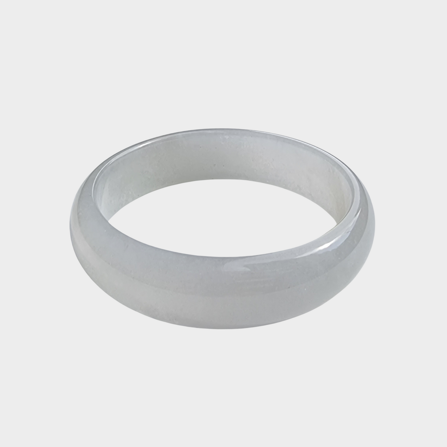 Icy Jadeite Jade Bangle -  54mm Half Round