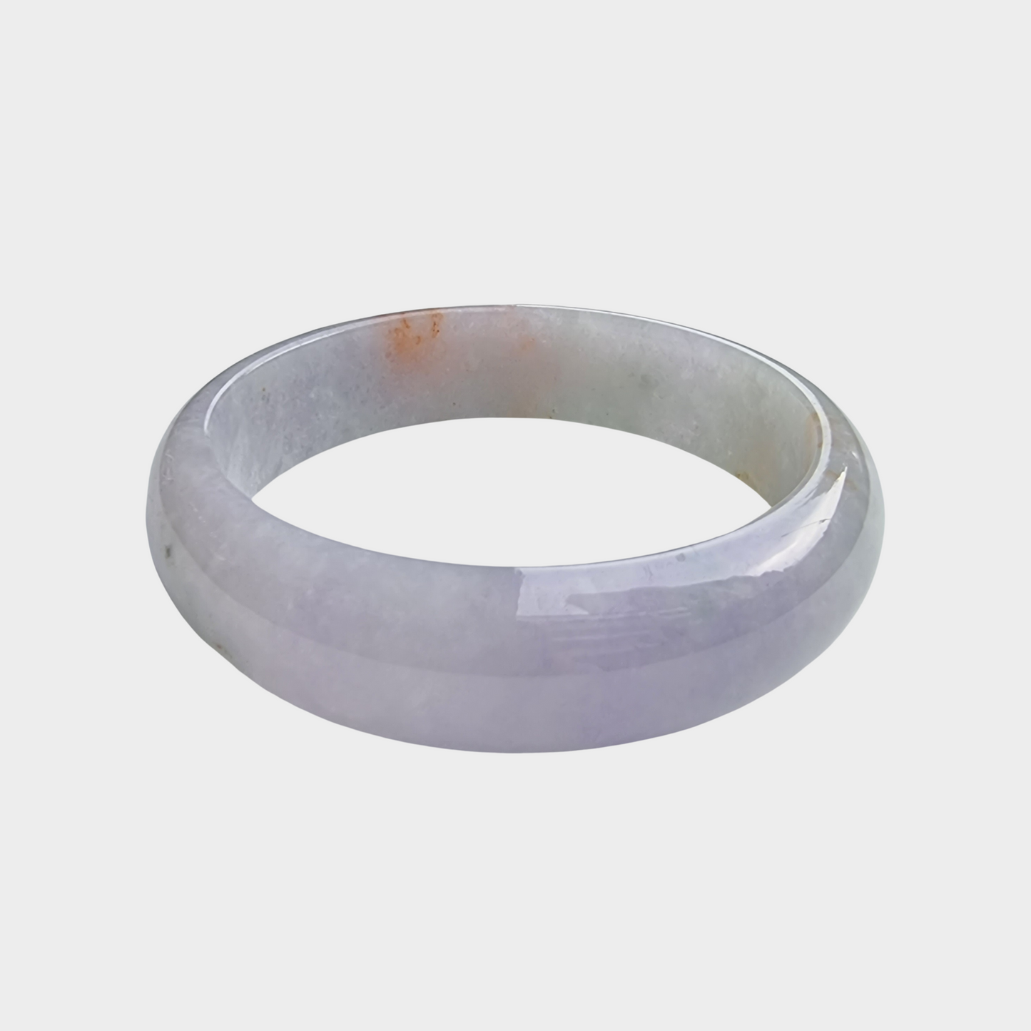 Lavender with Red Jadeite Jade Bangle - 58mm Half Round