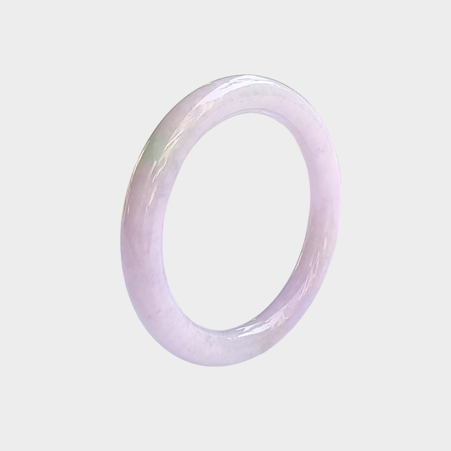 Lavender Jadeite Jade Bangle - 55mm Round