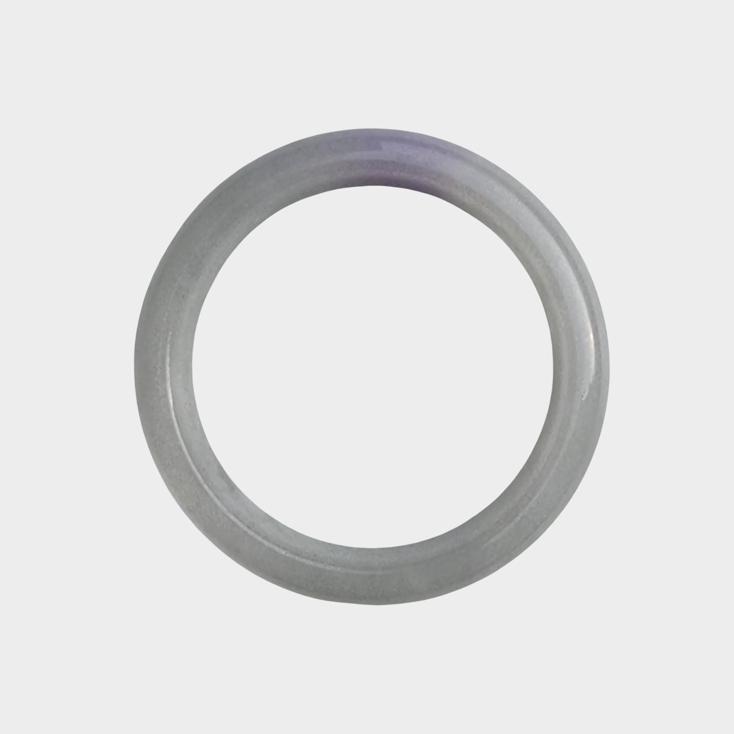 Icy with Lavender Jadeite Jade Bangle - 56mm Half Round