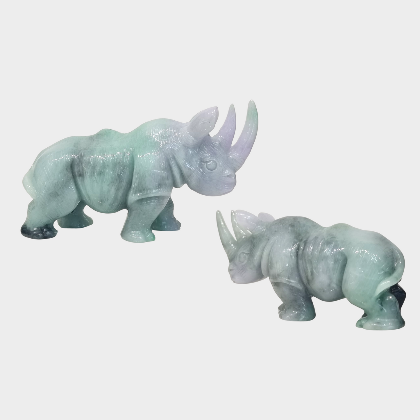 "The Mighty Rhinoceros" Jadeite Jade Display