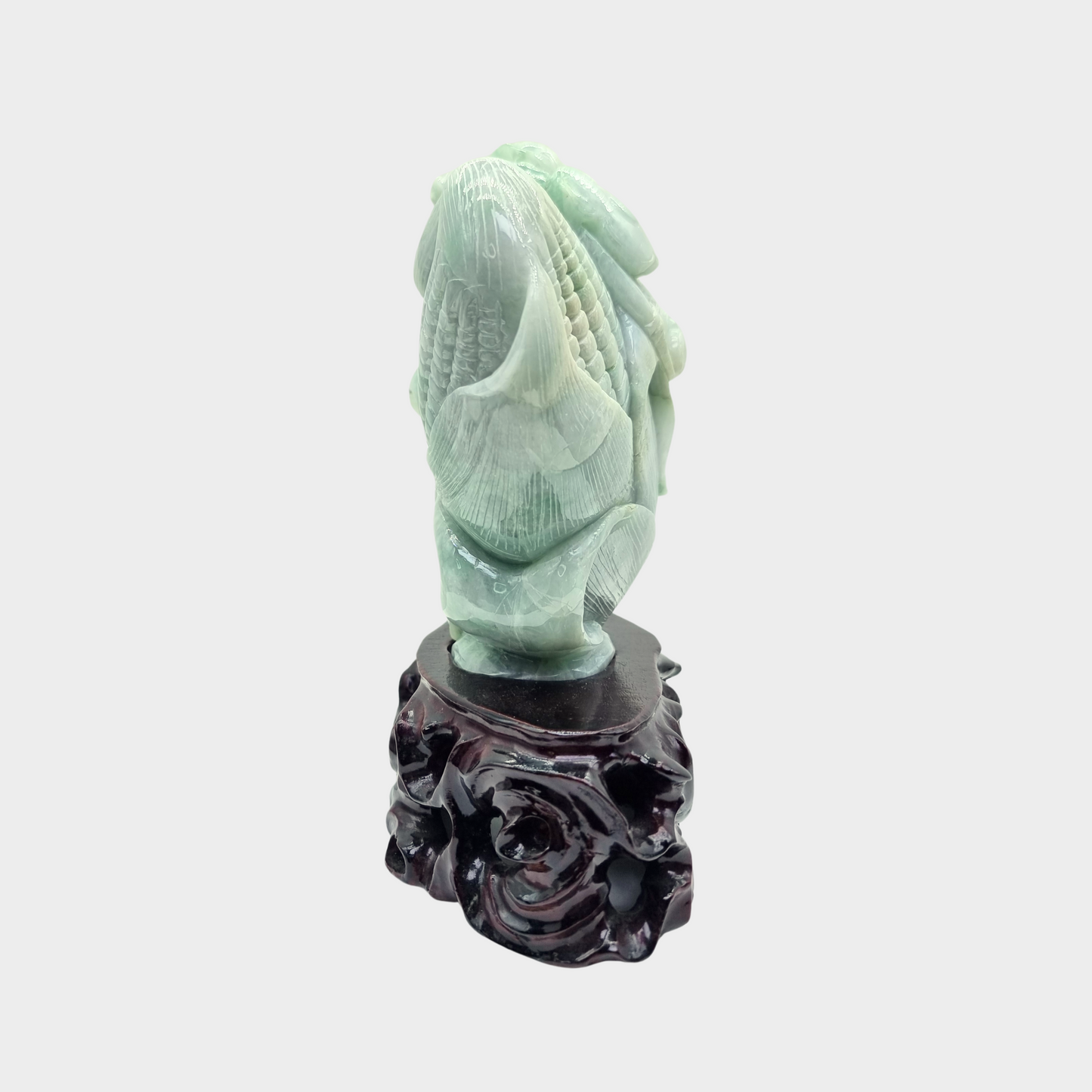 Green "Maize Corn" Jadeite Jade Display