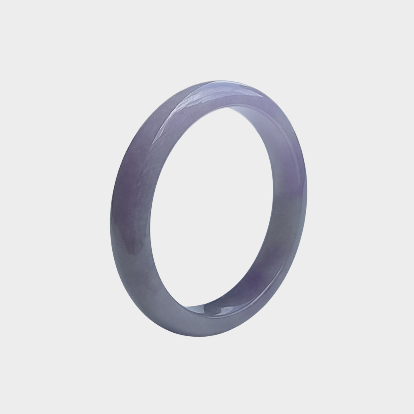 Lavender Jadeite Jade Bangle - 53mm Half Round