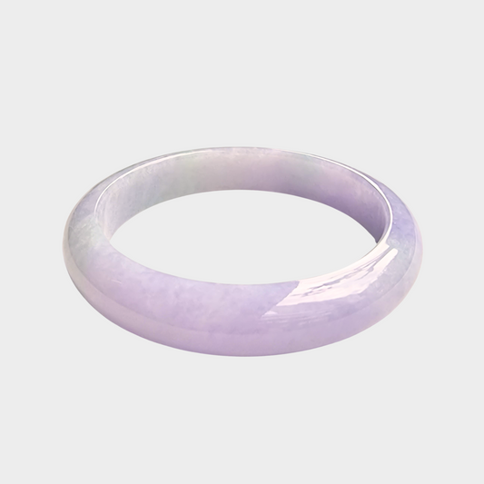 Lavender Jadeite Jade Bangle - 60mm Half Round