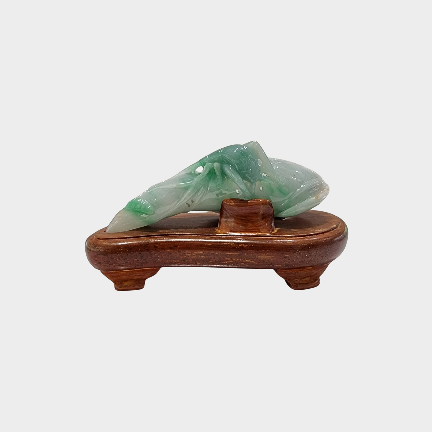 "Bug and Leaf" Jadeite Jade Display