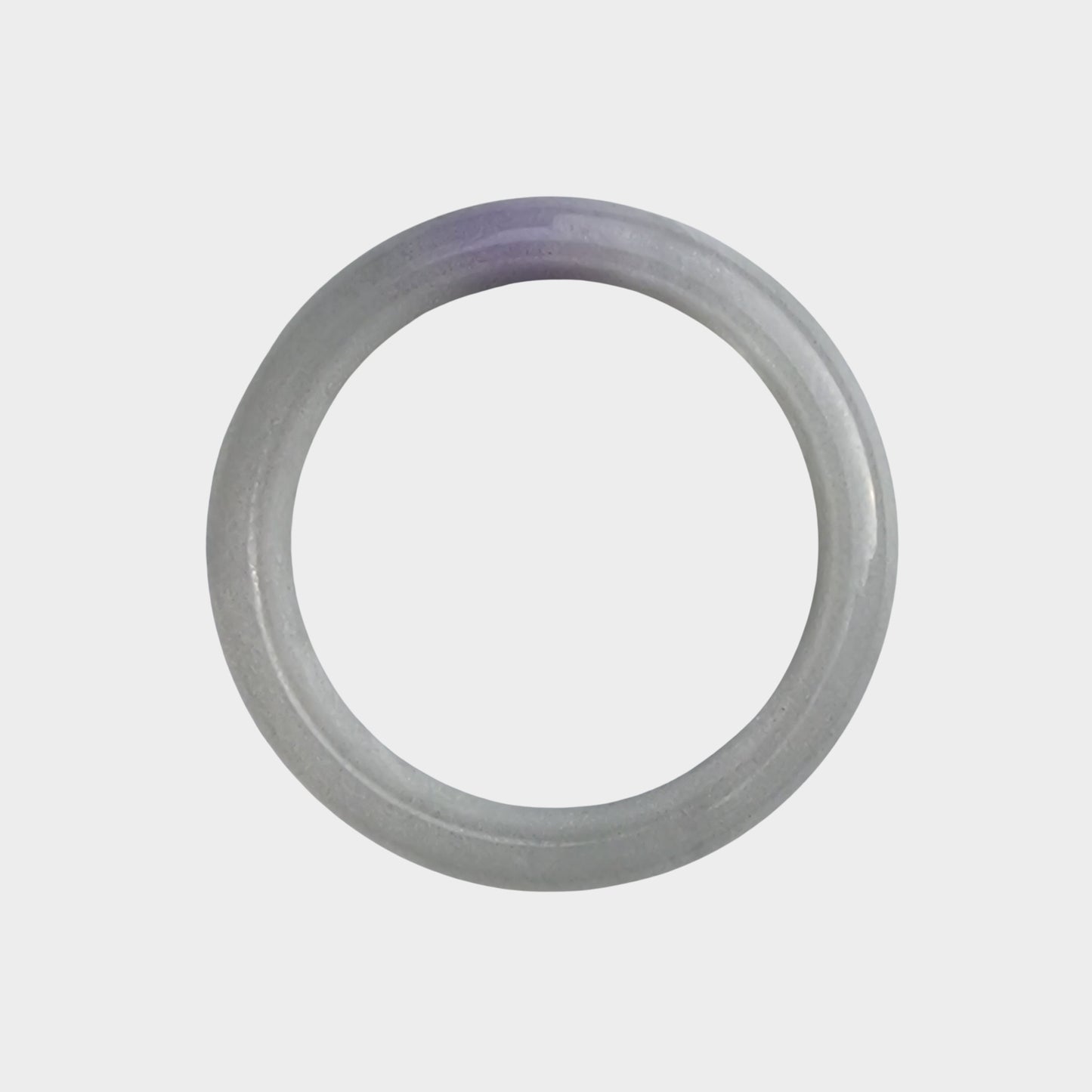 Icy with Lavender Jadeite Jade Bangle - 56mm Half Round