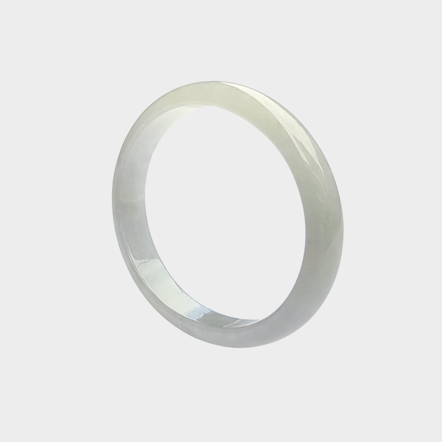 Icy Jadeite Jade Bangle - 53mm Oval