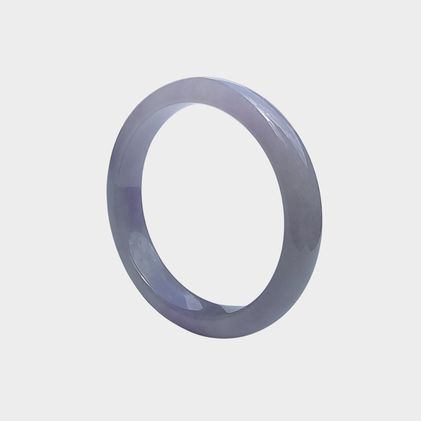 Lavender Jadeite Jade Bangle - 53mm Half Round