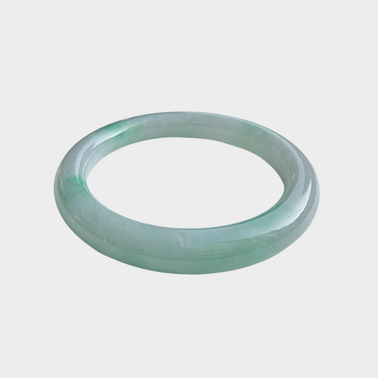 Apple Green Jadeite Jade Bangle - 57mm Round