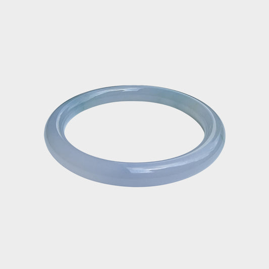 Icy Jadeite Jade Bangle - 56mm Round