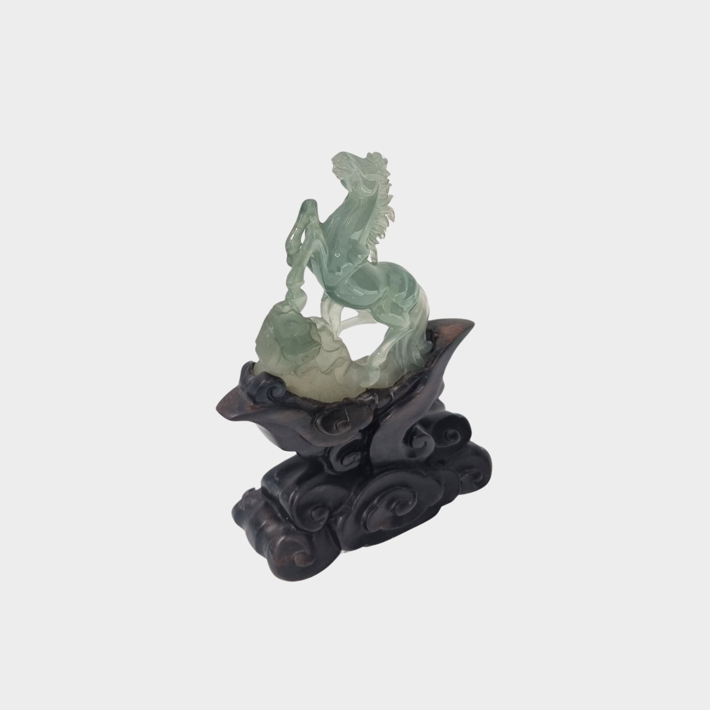 Icy "Galloping Horse" Jadeite Jade Display