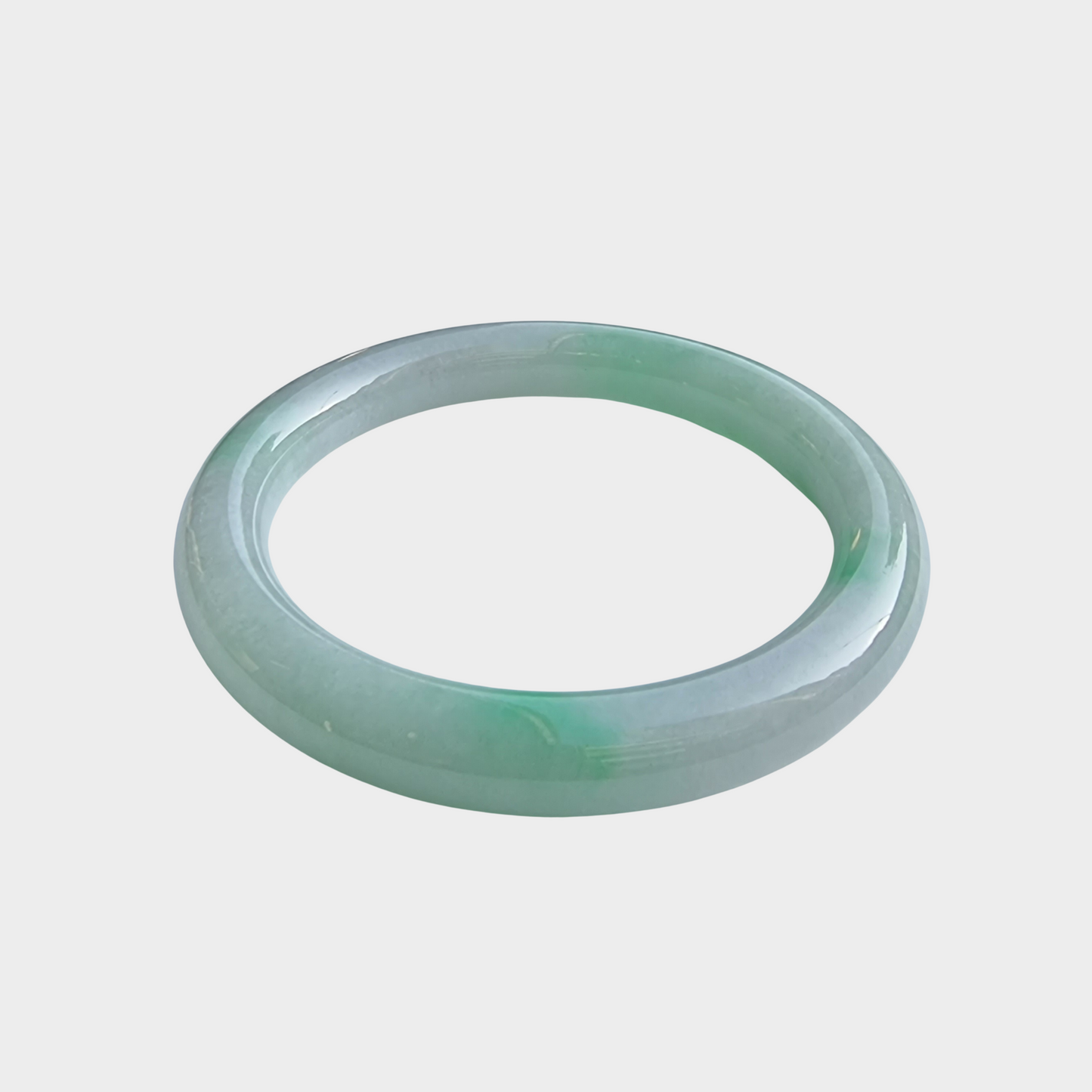 Apple Green Jadeite Jade Bangle - 57mm Round