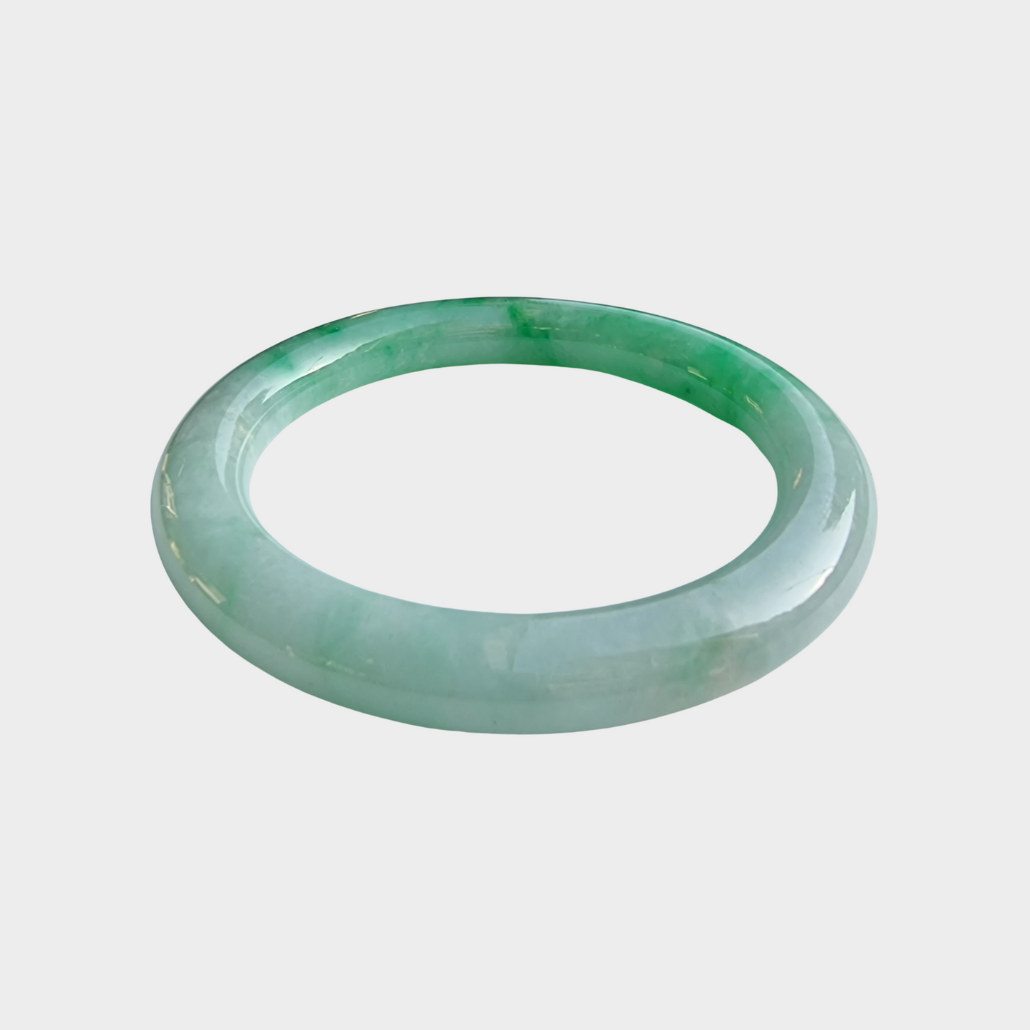 Apple Green Jadeite Jade Bangle - 57mm Round