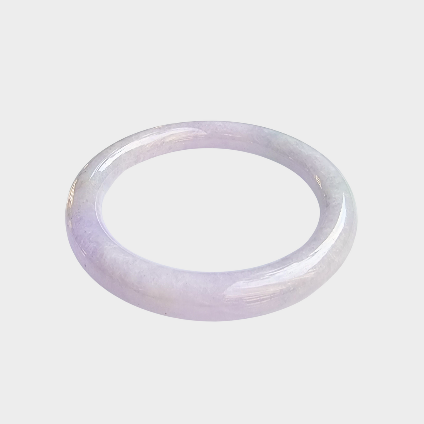 Lavender Jadeite Jade Bangle - 55mm Round