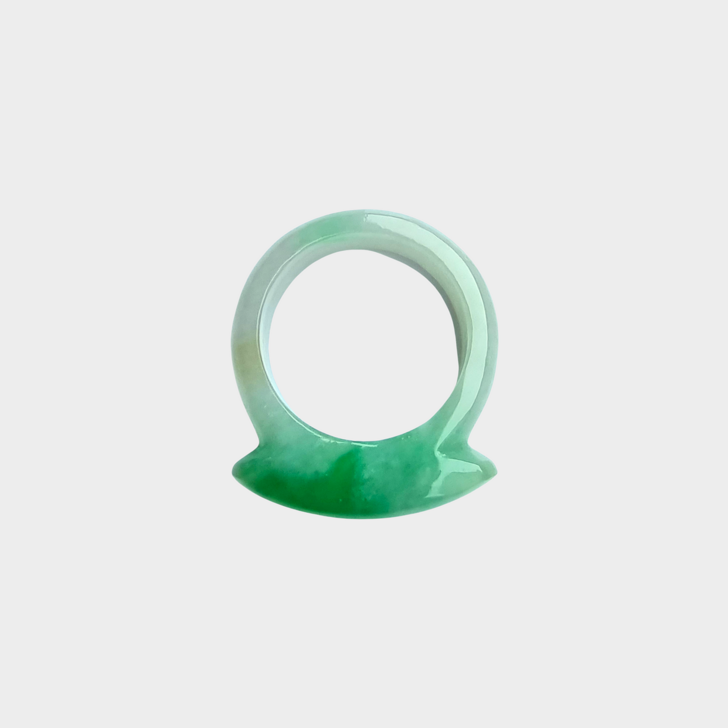 Apple Green Jadeite Jade Saddle Ring