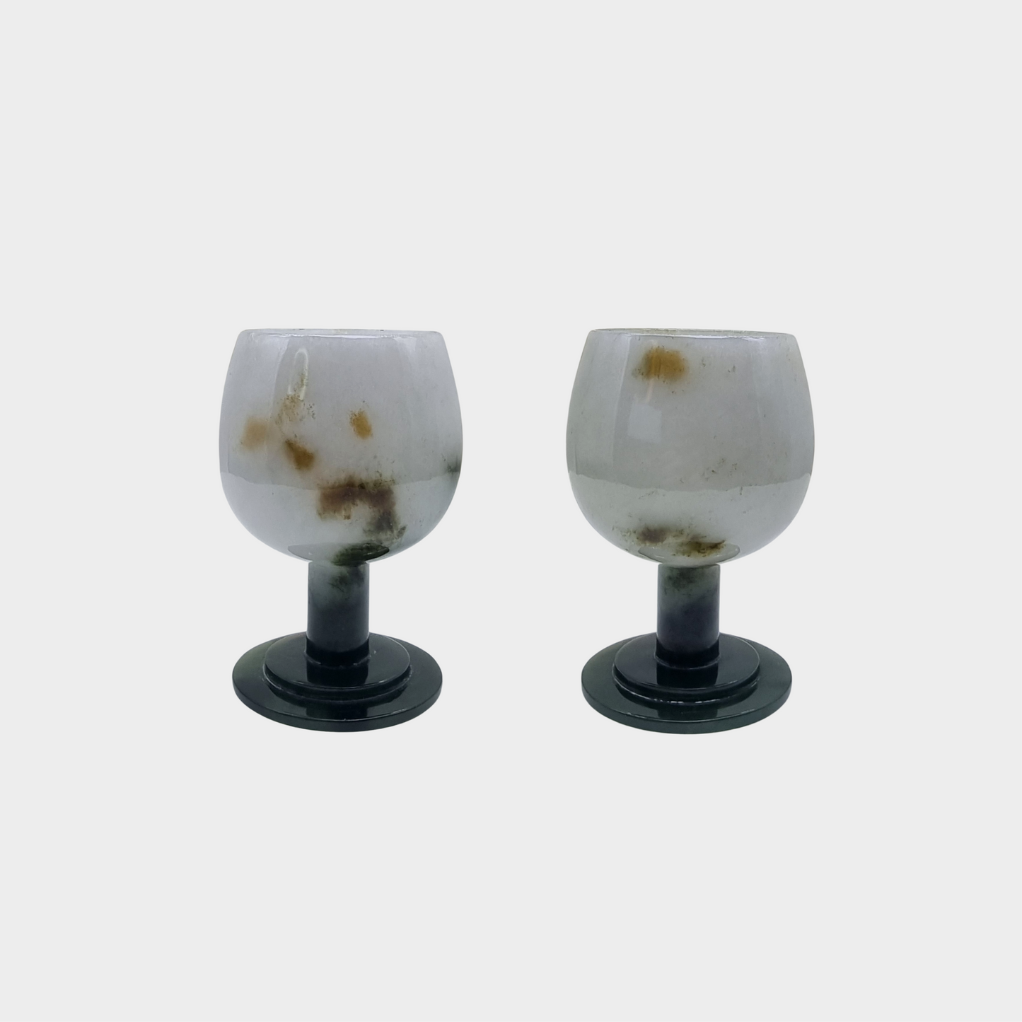 Jadeite Jade Wine Glass Goblet (1 Pair)