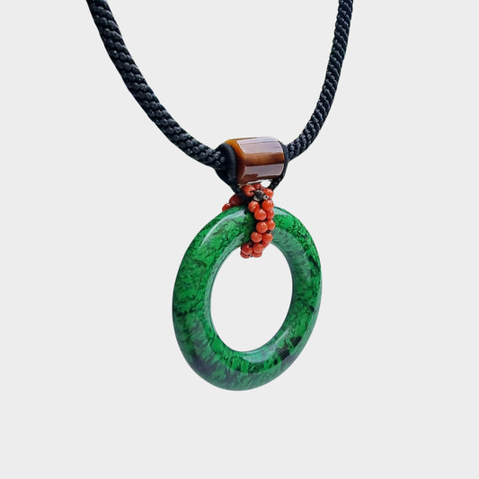 Jadeite Jade "Happiness Hoop" in Chinese Knot Design