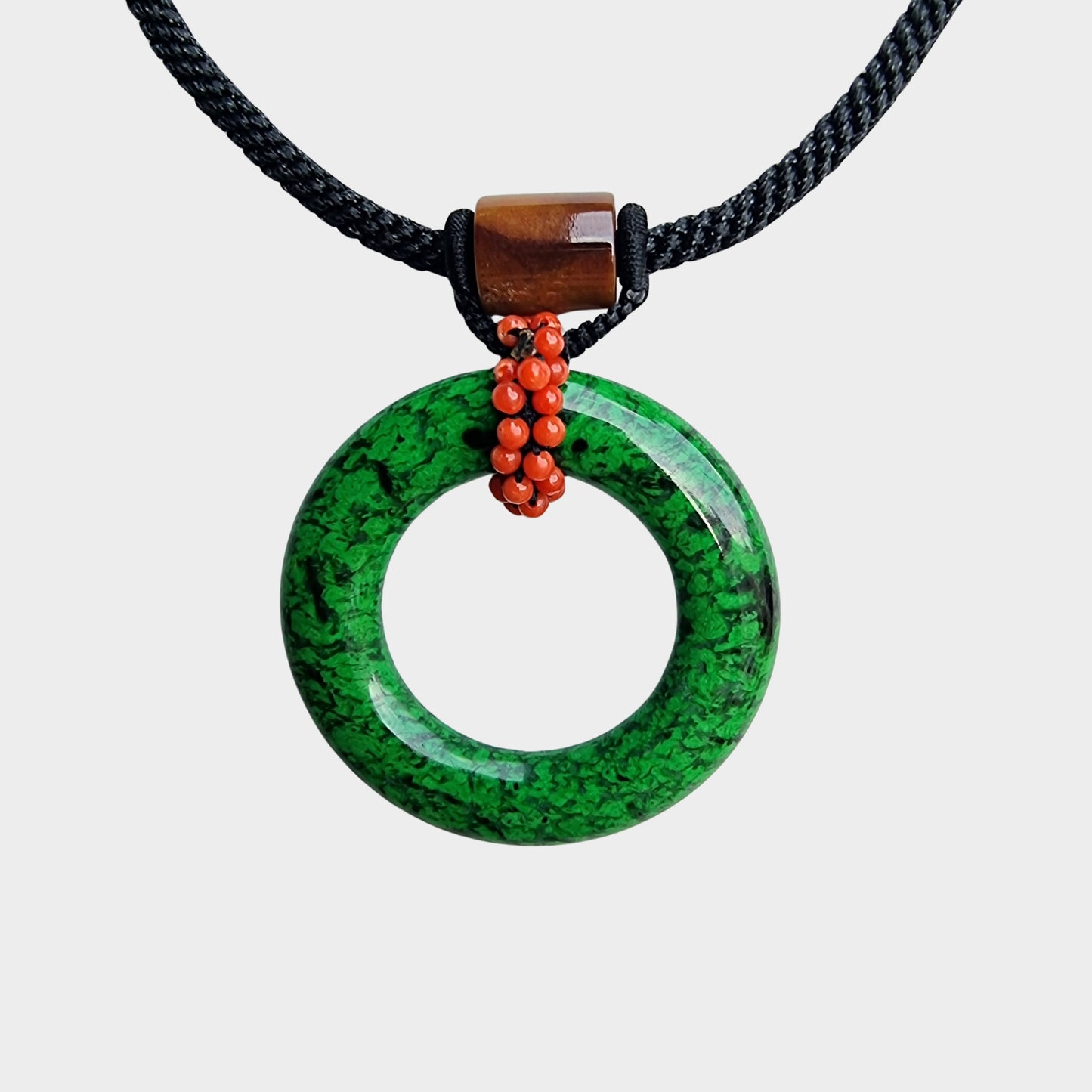 Jadeite Jade "Happiness Hoop" in Chinese Knot Design